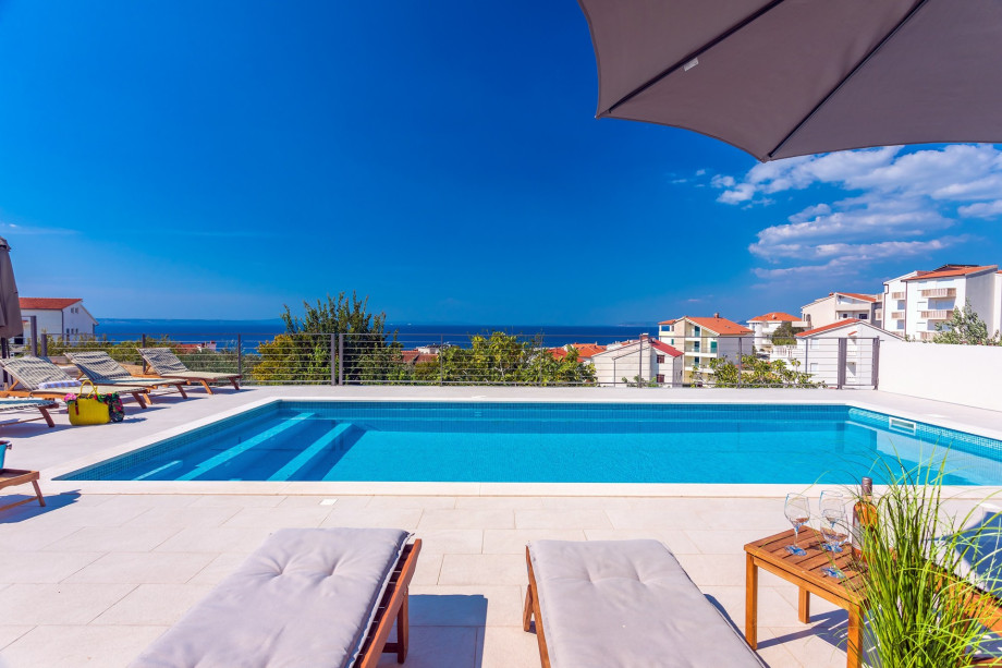 The sun deck area with 12 deck chairs offers amazing views.