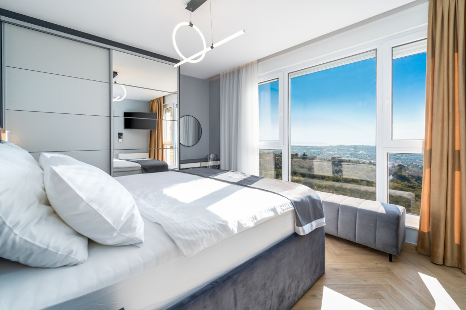 Bedroom No3 (south, with views on town Split) with a king size 180cm x 200cm