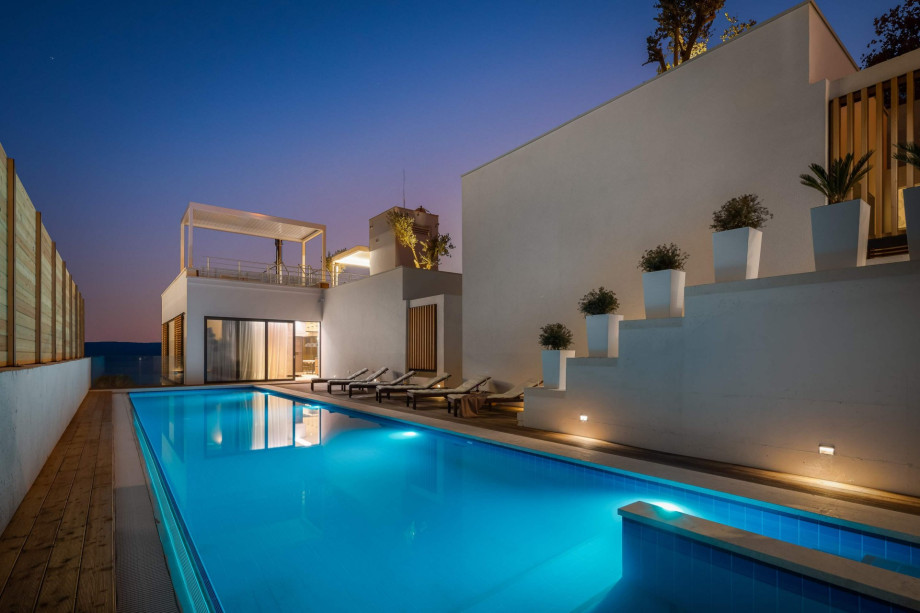 High-end designed Villa Maestral with heated pool, jacuzzi, wellness, gym, sauna, 3-bedrooms, opened sea views