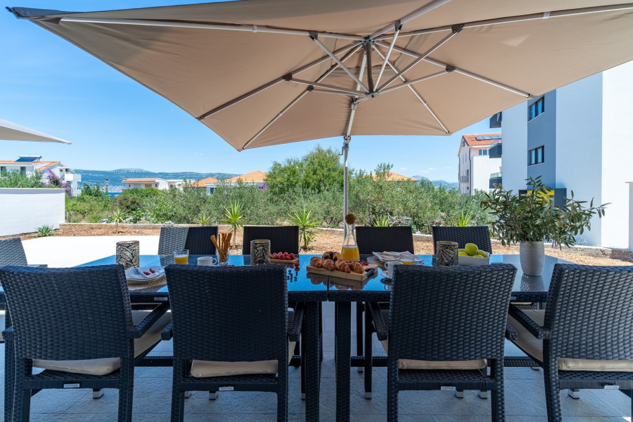 Villa offers several different outdoor sitting areas