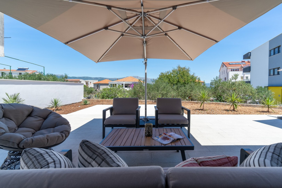 Villa offers several different outdoor sitting areas
