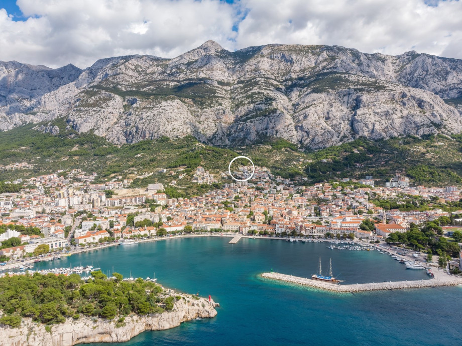 Marked position of the villa Lea (only 1 km from the beach)