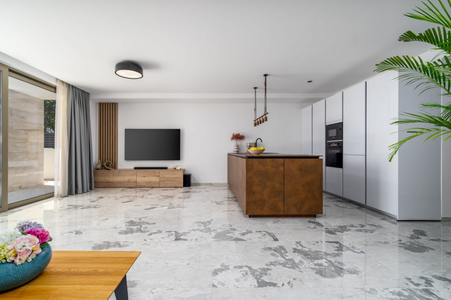 Enjoy the sea views or the calming views on the pool area where you have direct access from the living room