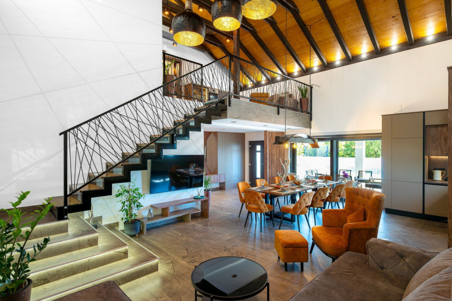 Ground floor area with stairs that take you to the gallery (like a second living area)