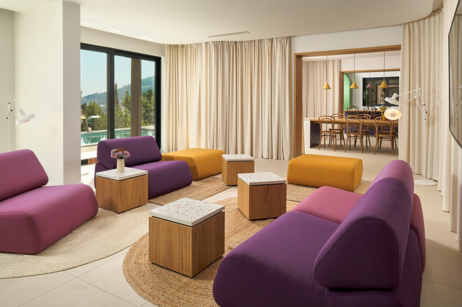 Luxuriously furnished living and dining area