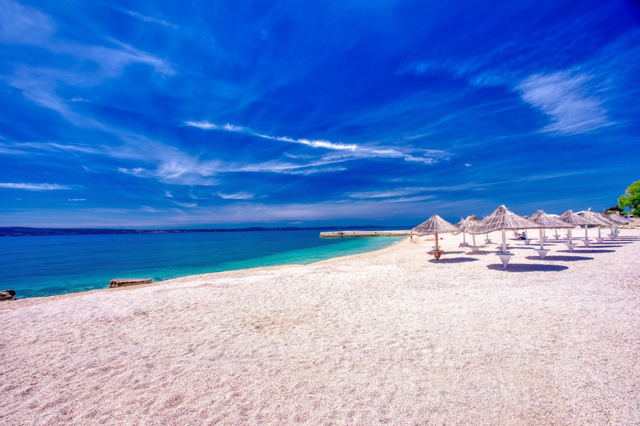Clear sea and pebble beaches near Villa Big Blue