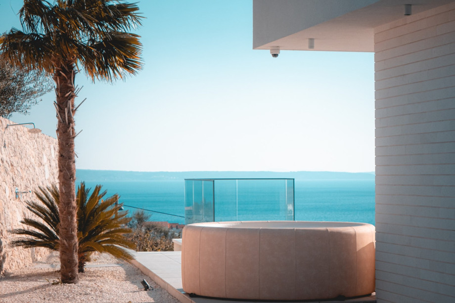 From Jacuzzi you can enjoy the sunset and views of the Adriatic coast and town of Split