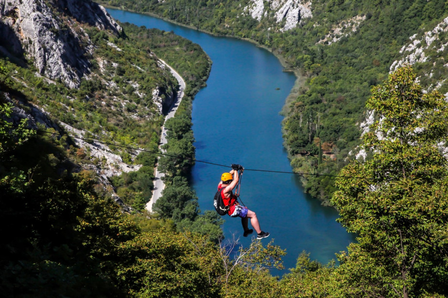 Zip-line above Cetina river, one of many activities you can try, 7km far